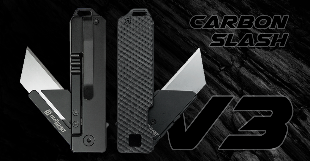 (Back in stock soon...) TiRant® RAZOR V3 Utility Knife (50/50 Jet-Black + Carbon Fiber SLASH Edition) - Image 11