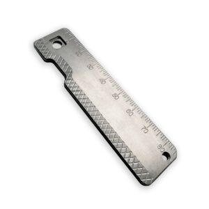 6AL-4V Titanium RULER MM-Edition Metric X-GRID Edition RH Handle Scale (TiRant® RAZOR V3) Custom Milled In USA