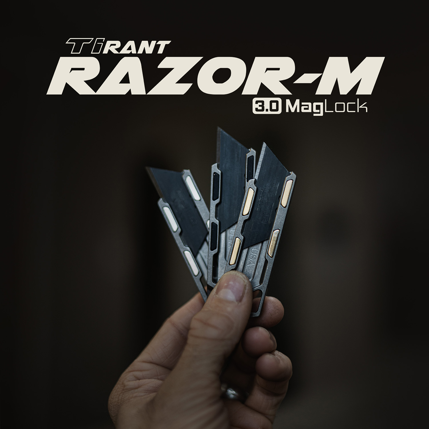 TiRant® RAZOR-M 3.0 MagLock Utility Knife (Stonewashed 6AL-4V Titanium) - Image 13