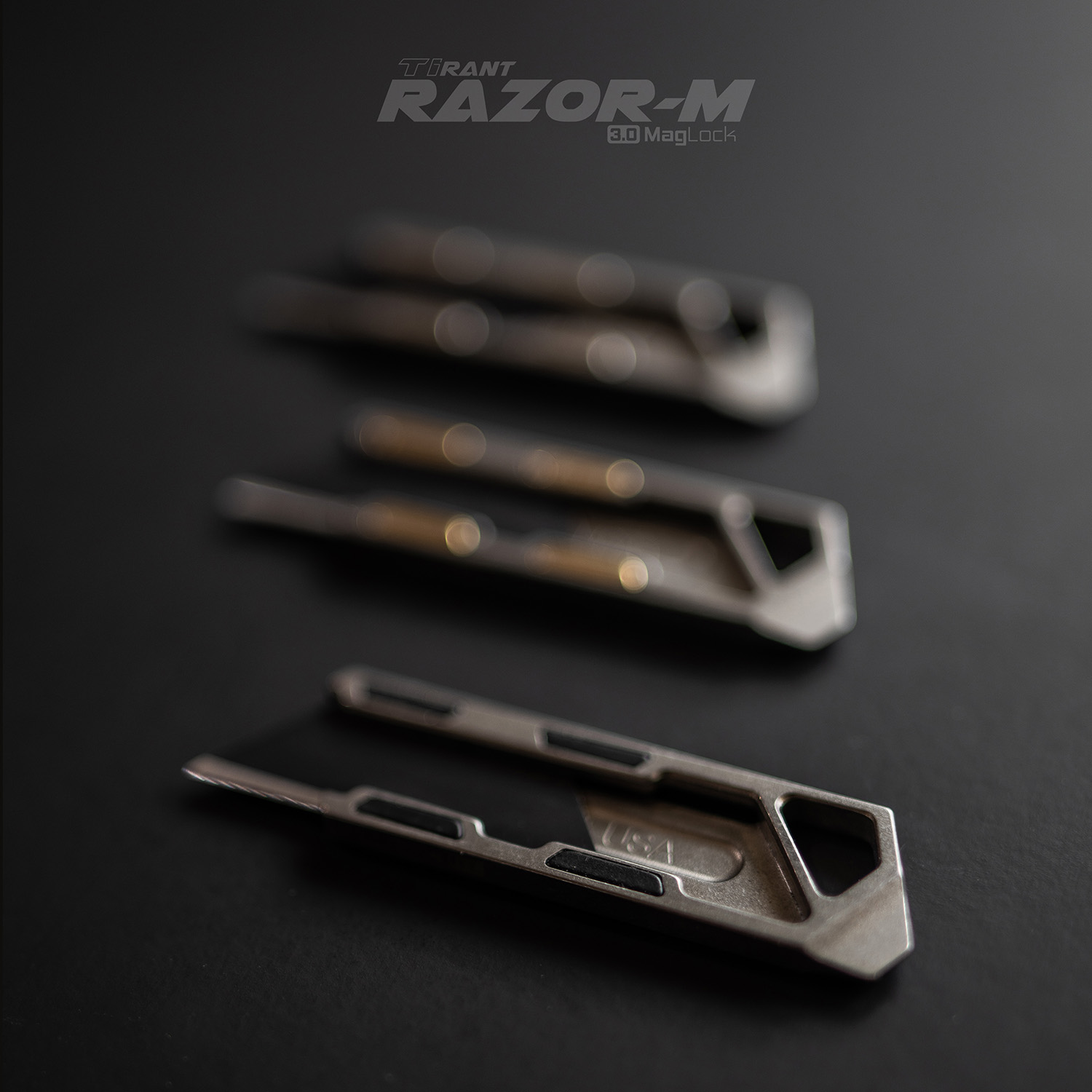 TiRant® RAZOR-M 3.0 MagLock Utility Knife (Stonewashed 6AL-4V Titanium) - Image 14