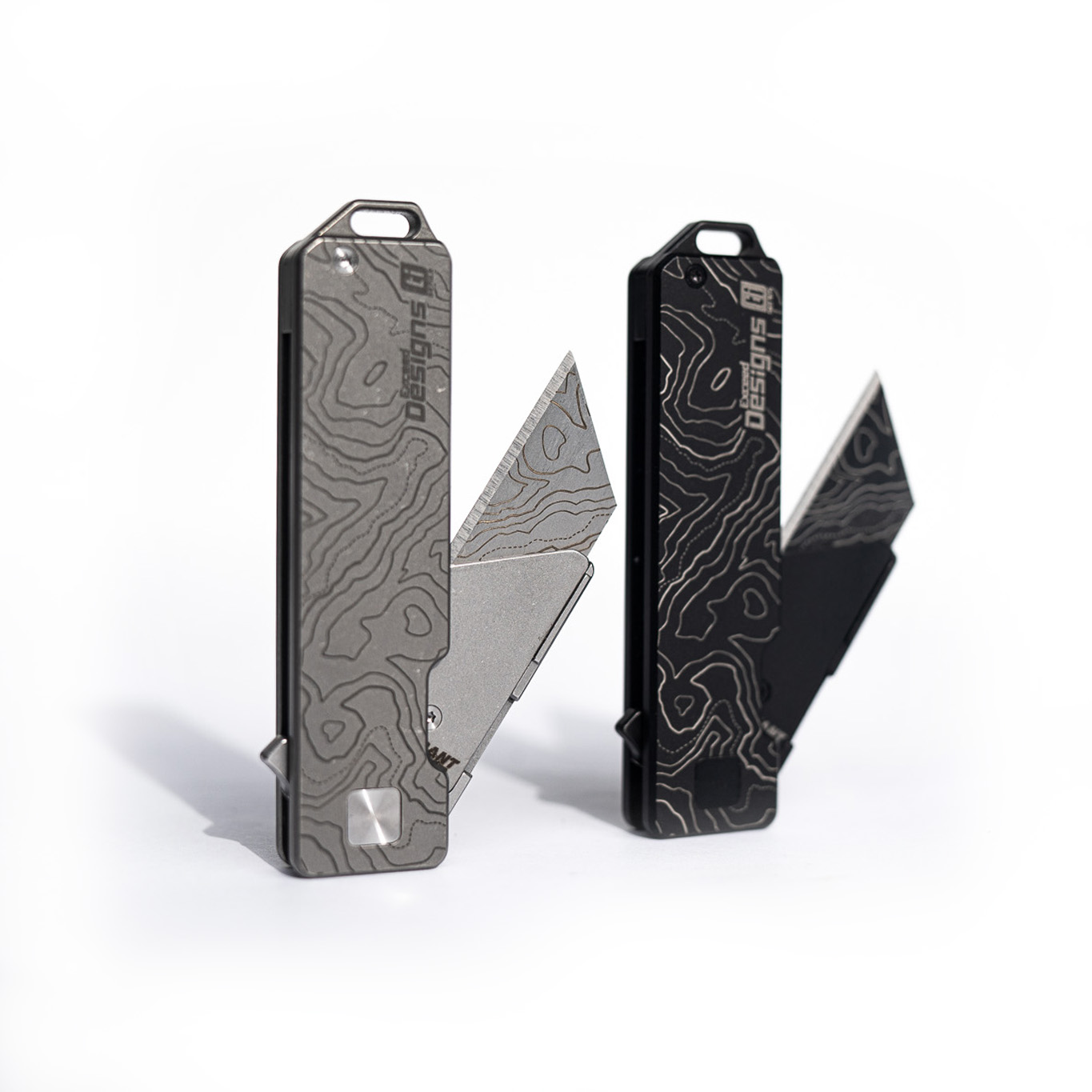 Stonewashed 6AL-4V Titanium CASCADIA EDITION TOPO RH Handle With 1X Matching Blade (TiRant® RAZOR V3) Custom Laser In USA - Image 2