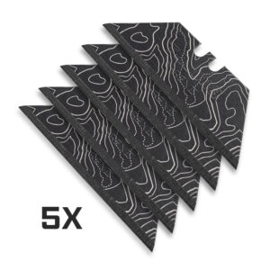 Black CASCADIA Topo Map Razor Blades Tajima V-REX II Premium Tempered Utility Knife Blades (5-Pack or 10-Pack)