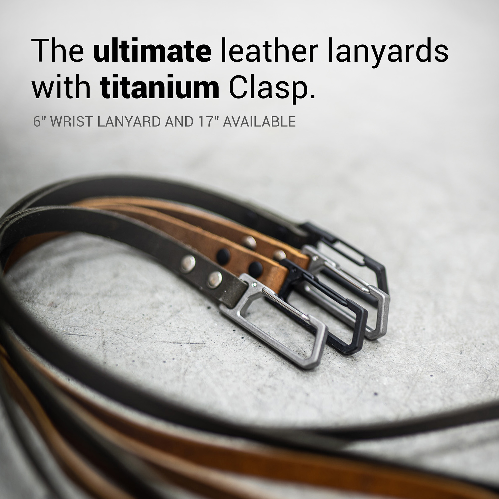 Russet-Brown TiRant® LATCH 6" Mini Leather Wrist Lanyard W/Titanium Carabiner For Keys & Accessories (Made In USA) - Image 8