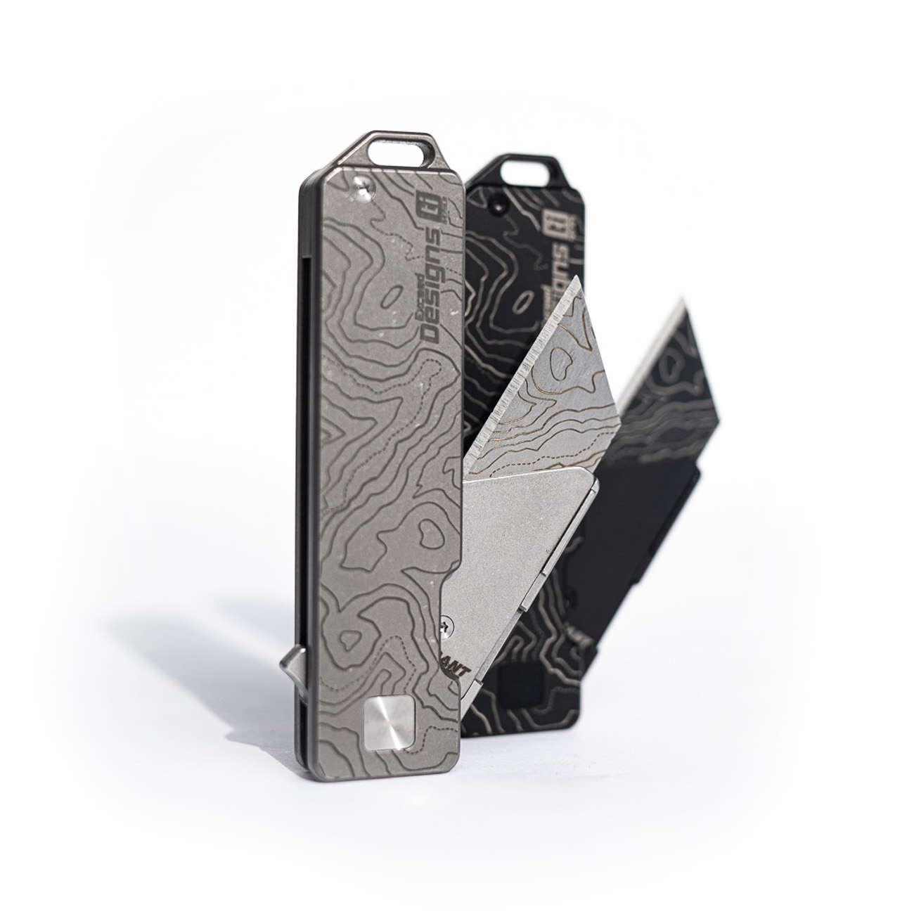 Stonewashed 6AL-4V Titanium CASCADIA EDITION TOPO RH Handle With 1X Matching Blade (TiRant® RAZOR V3) Custom Laser In USA - Image 3