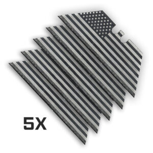 Black USA FLAG Razor Blades Tajima V-REX II Premium Tempered Utility Knife Blades (5-Pack or 10-Pack)