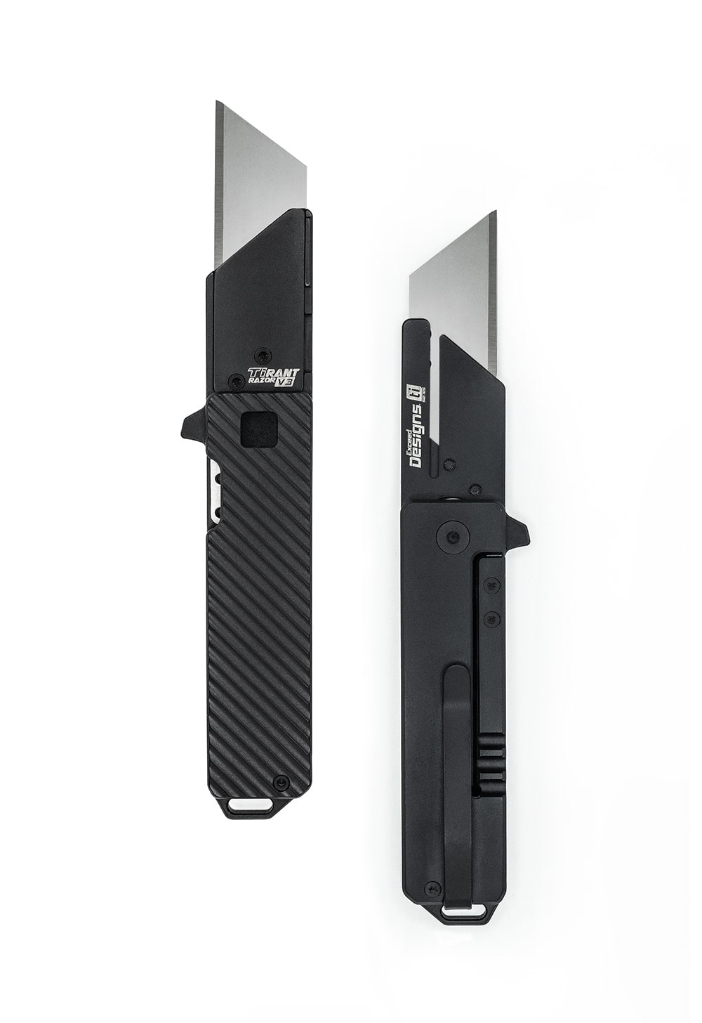 TiRant® RAZOR V3 Utility Knife (50/50 Jet-Black PVD 6AL-4V Titanium SLASH EDITION) - Image 3
