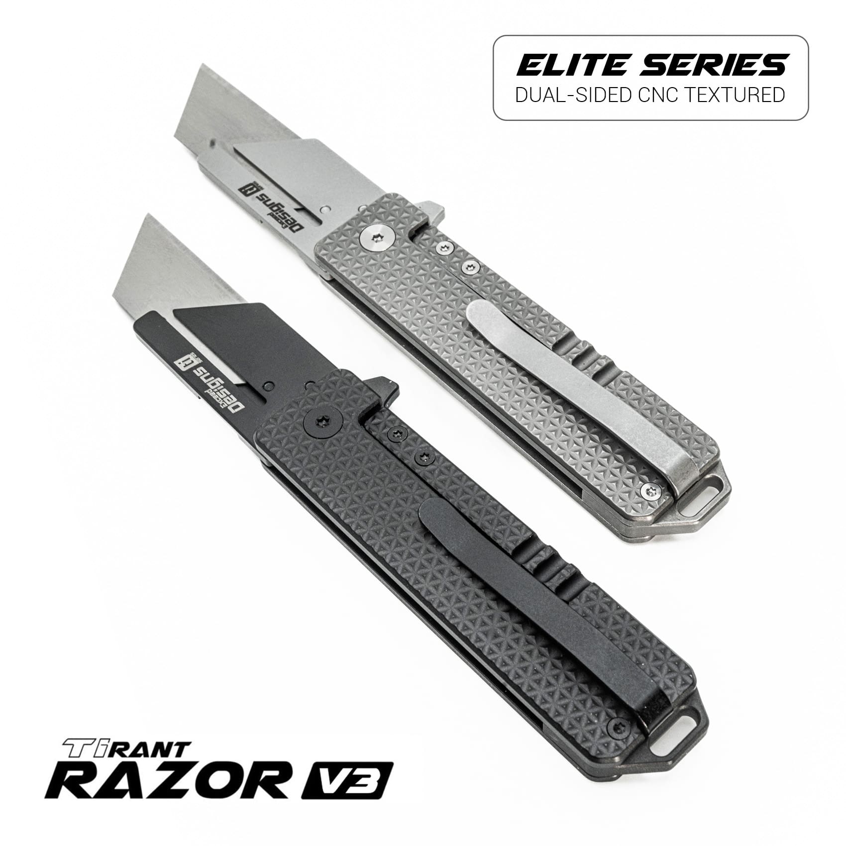 (SOLD OUT) TiRant® RAZOR V3 Utility Knife (CERAKOTE 6AL-4V Titanium) Dual APEX WORKS (Limited-Edition Drop) - Image 12