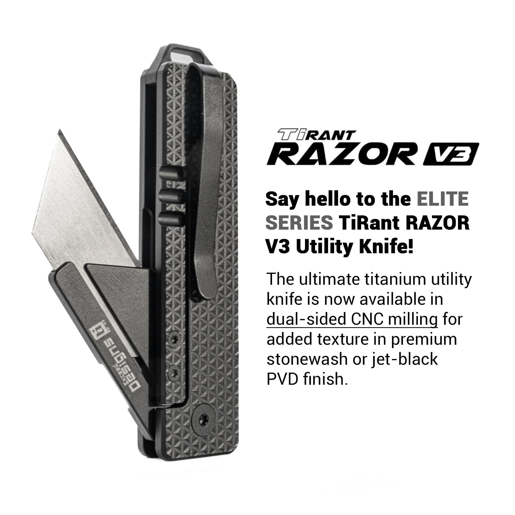 (SOLD OUT) TiRant® RAZOR V3 Utility Knife (CERAKOTE 6AL-4V Titanium) Dual APEX WORKS (Limited-Edition Drop) - Image 18