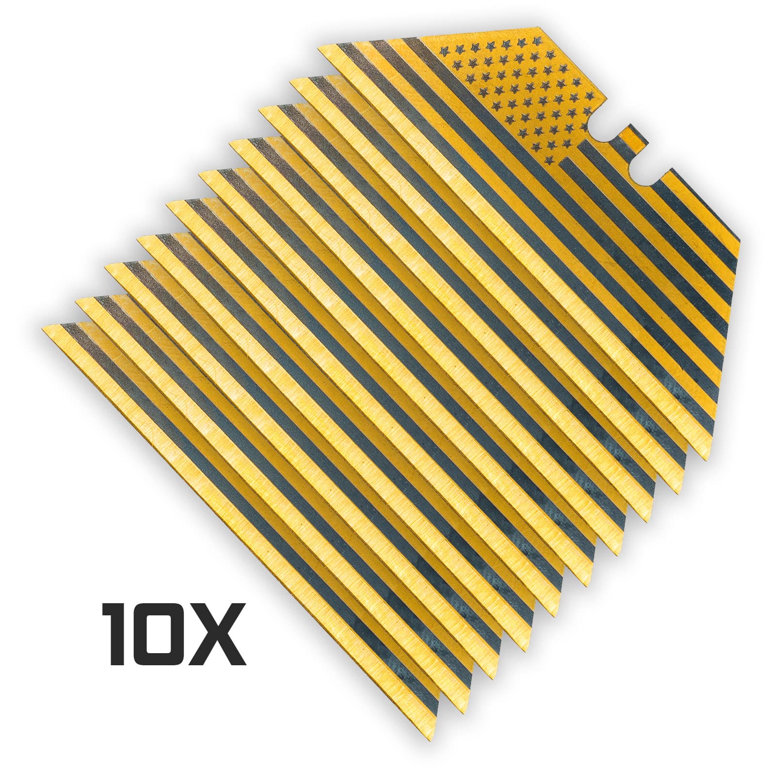 USA Flag GOLD SERIES Razor Blades (Premium TITANIUM Coated SK5 Utility Knife Blades) 5-Pack or 10-Pack - Image 7
