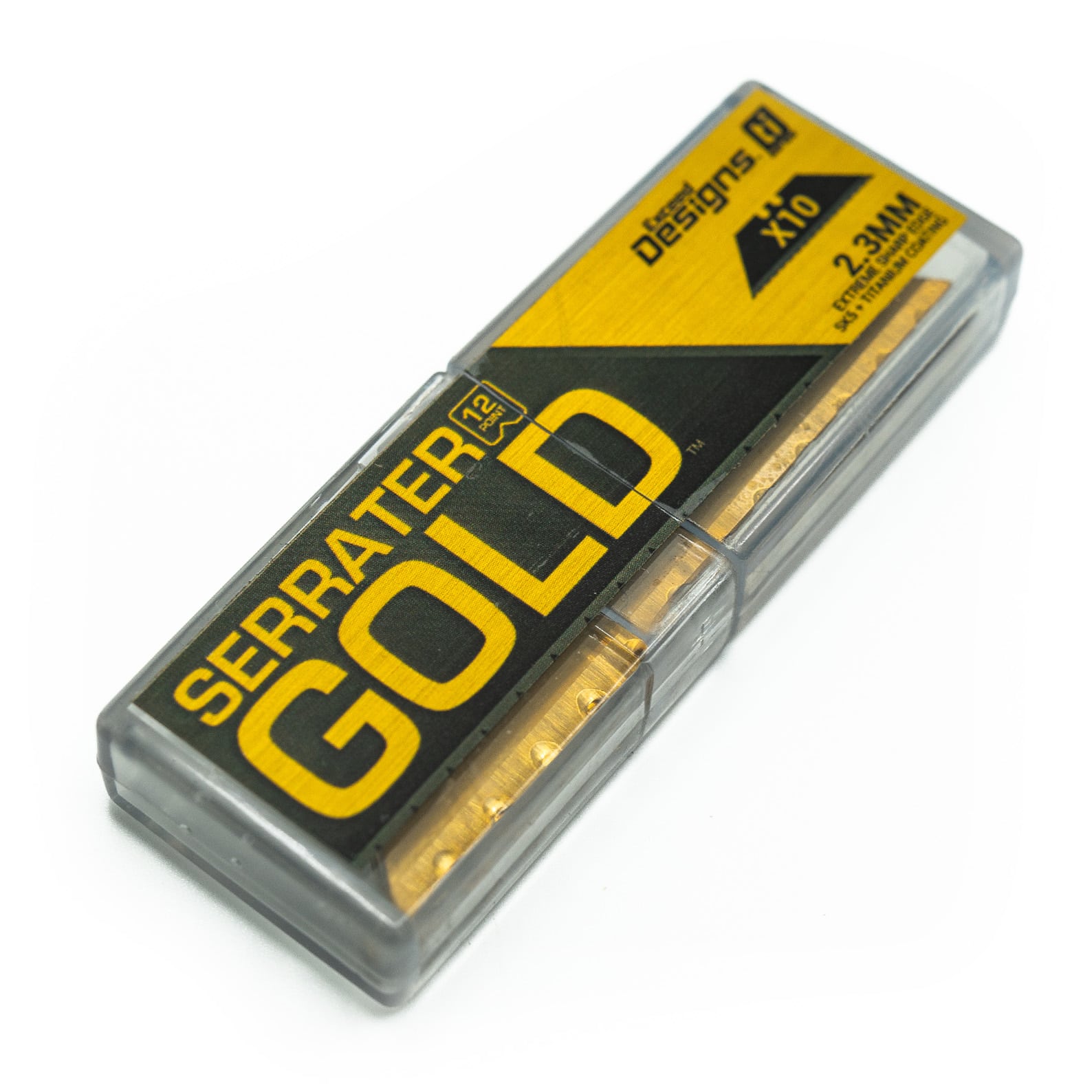 12-Point GOLD SERRATED Razor Blades (Premium TITANIUM Coated SK5 Utility Knife Blades) 5-Pack or 10-Pack - Image 6