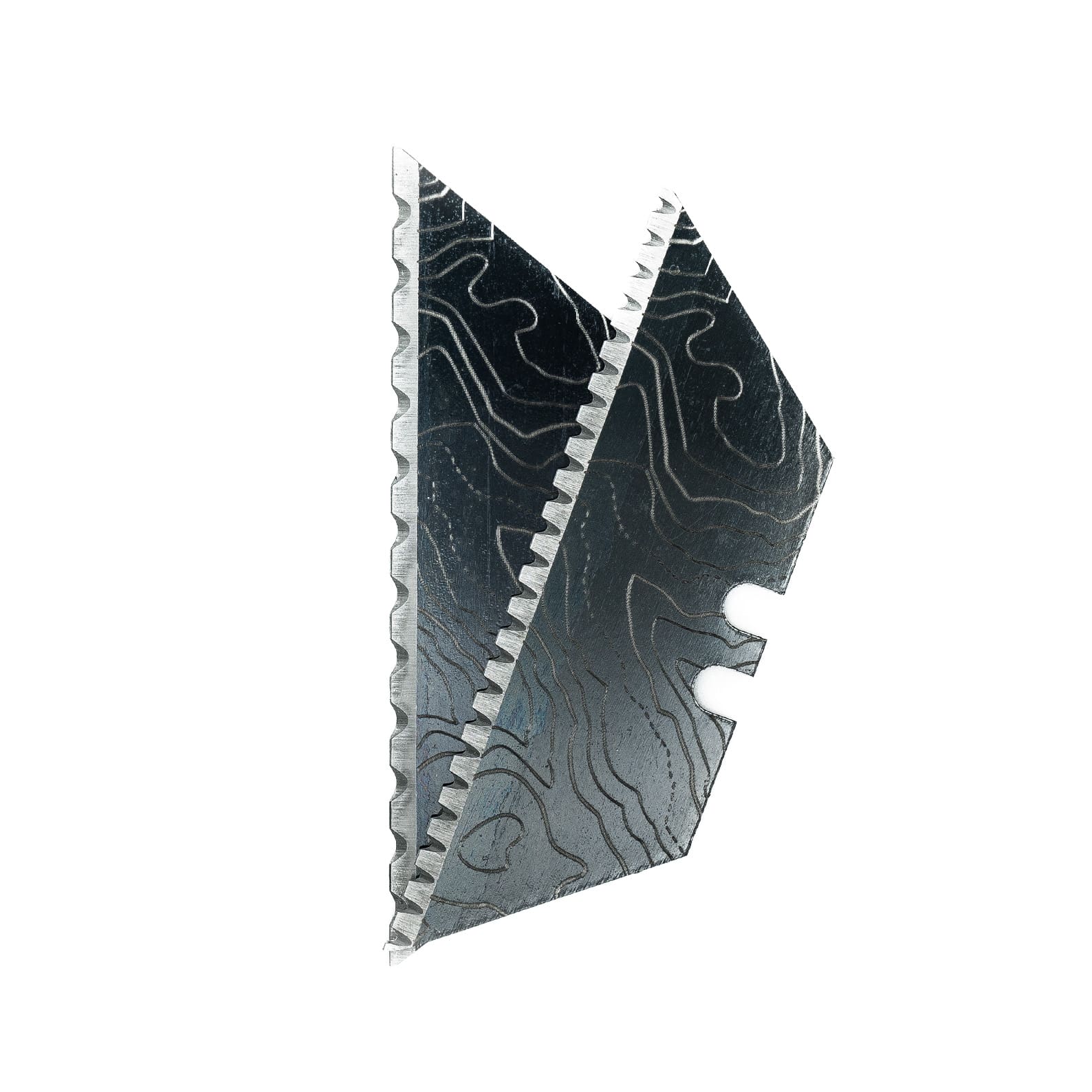 Cascadia Topo 24-Point BLACK MICRO-SERRATED Razor Blades (Black Oxide Coated SK5 Utility Knife Blades) 5-Pack or 10-Pack - Image 2
