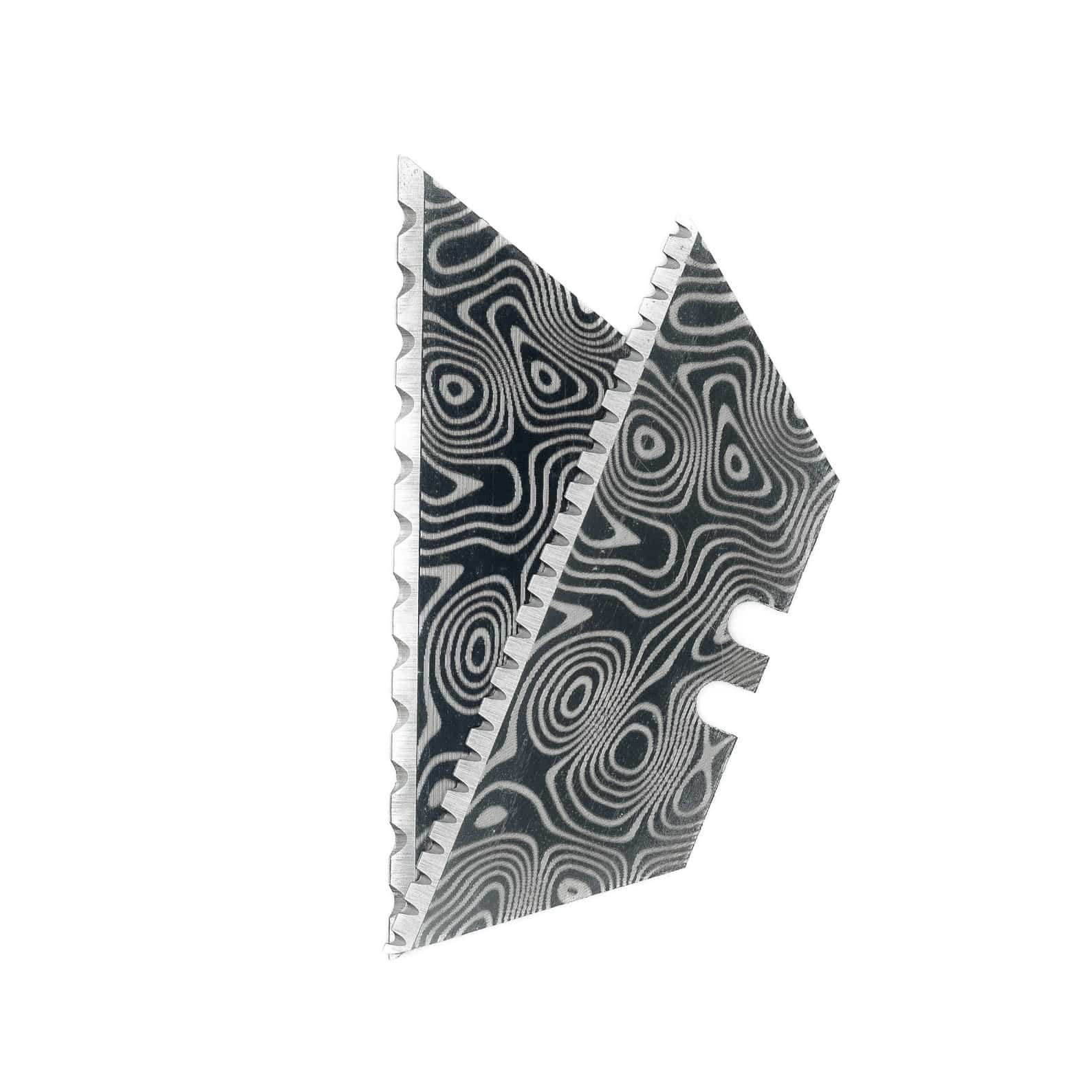 Damascus 12-Point BLACK SERRATED Razor Blades (Black Oxide Coated SK5 Utility Knife Blades) 5-Pack or 10-Pack - Image 2