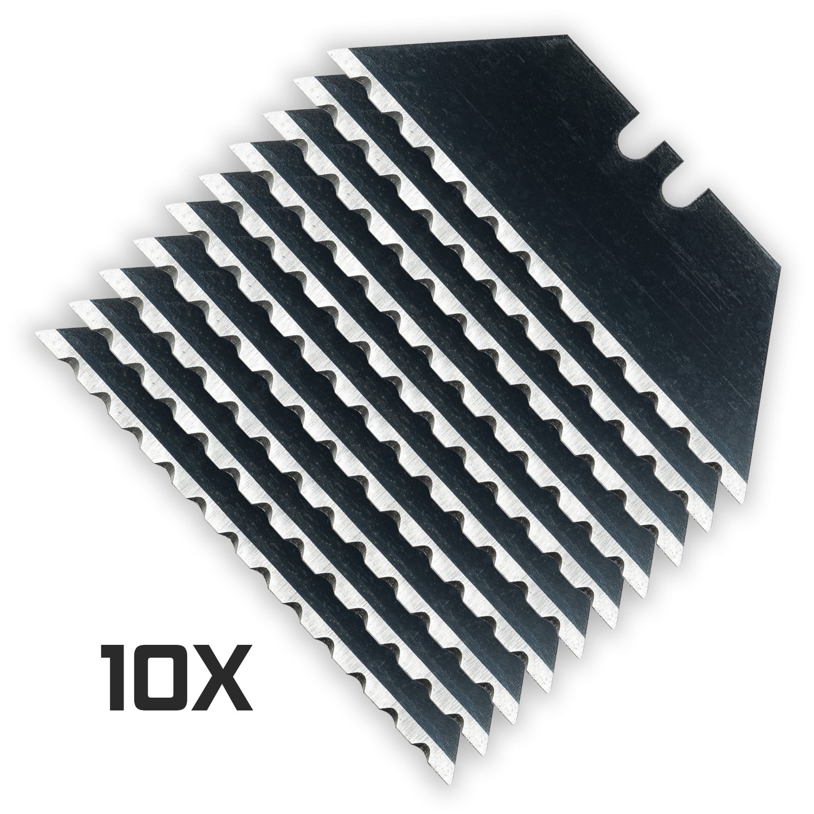 Non-Branded BLACK 12-Point SERRATED Razor Blades (Black Oxide Coated SK5 Utility Knife Blades) 5-Pack or 10-Pack - Image 5