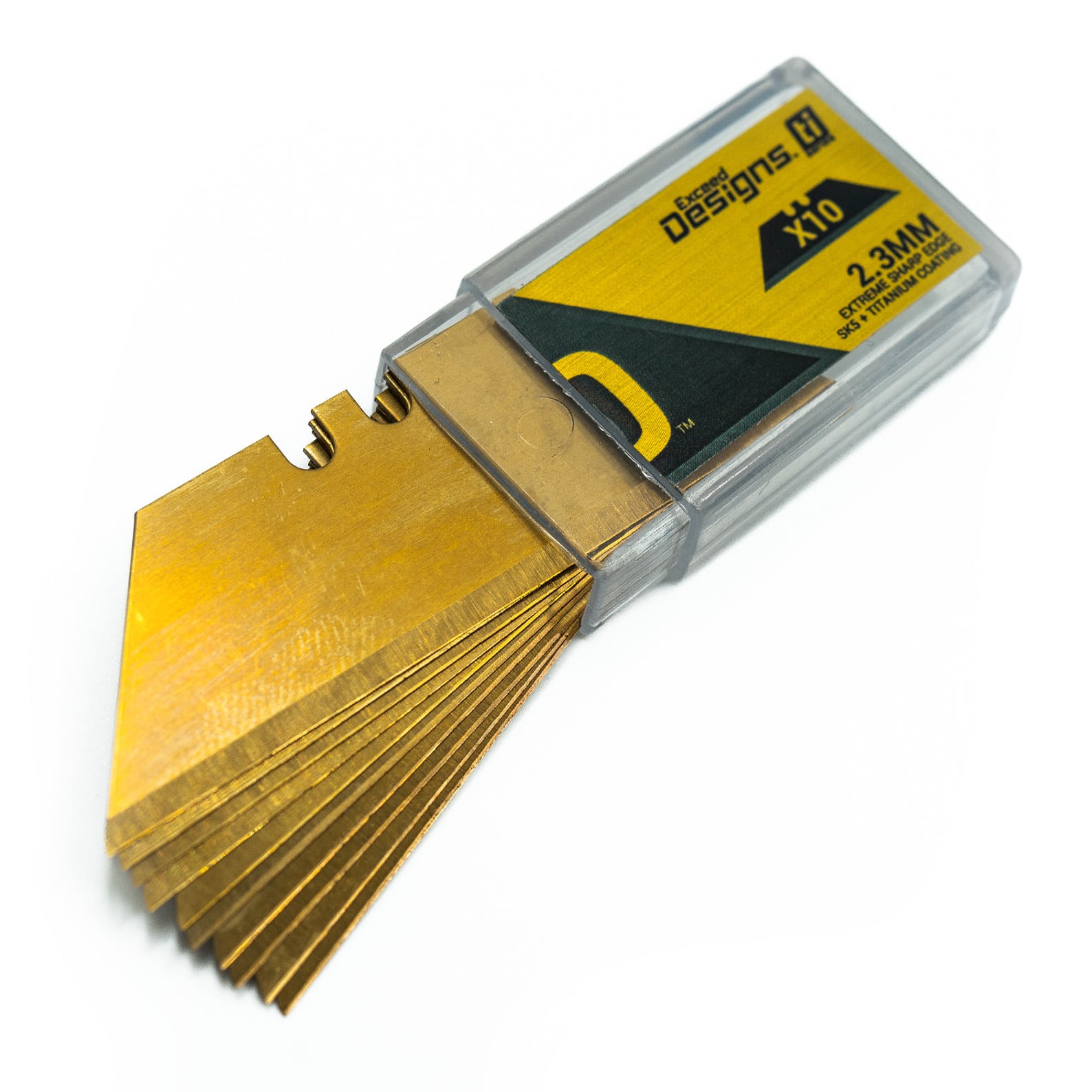 USA Flag GOLD SERIES Razor Blades (Premium TITANIUM Coated SK5 Utility Knife Blades) 5-Pack or 10-Pack - Image 2