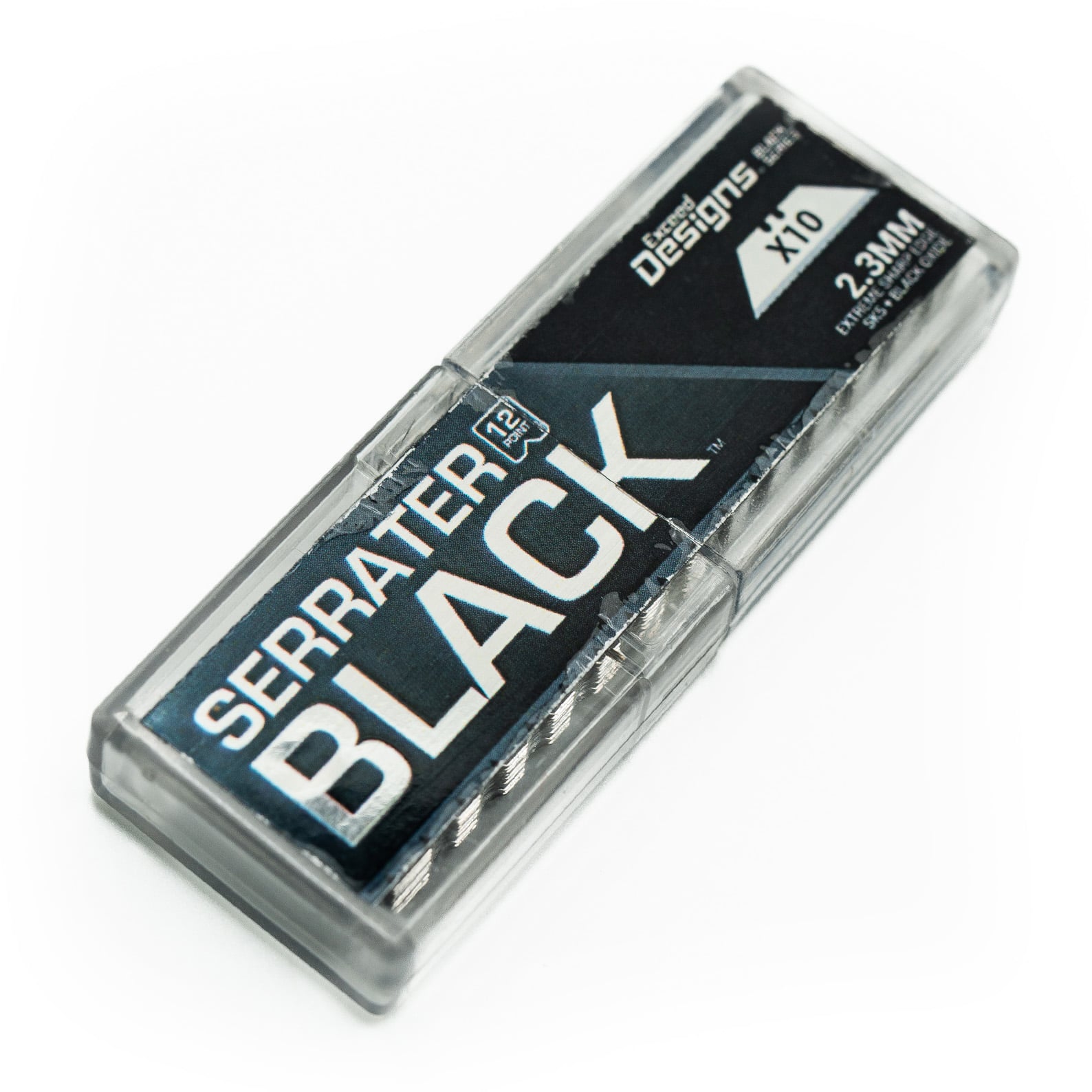 Damascus 12-Point BLACK SERRATED Razor Blades (Black Oxide Coated SK5 Utility Knife Blades) 5-Pack or 10-Pack - Image 3