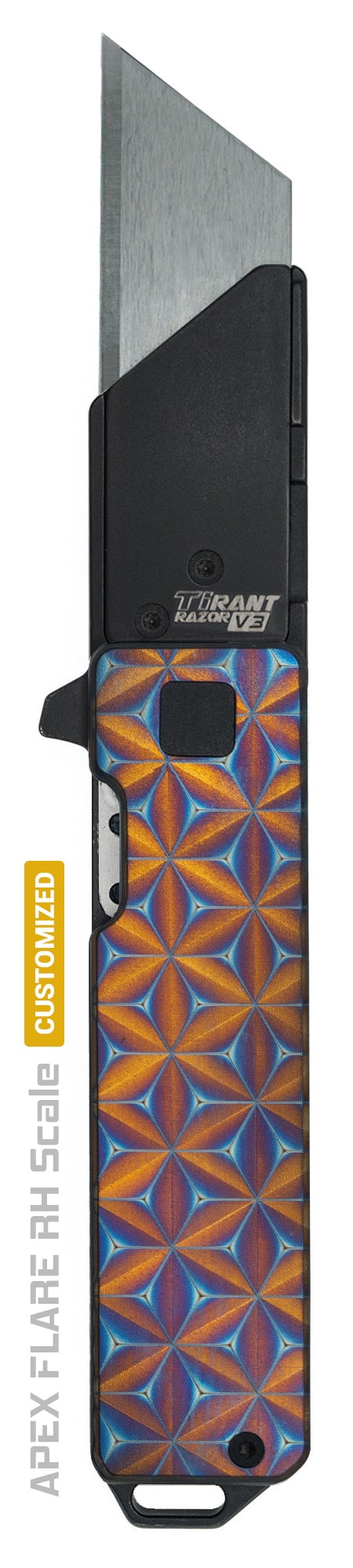 6AL-4V Titanium Laser + Ano APEX FLARE Edition RH Handle Scale (TiRant® RAZOR V3) - Image 3