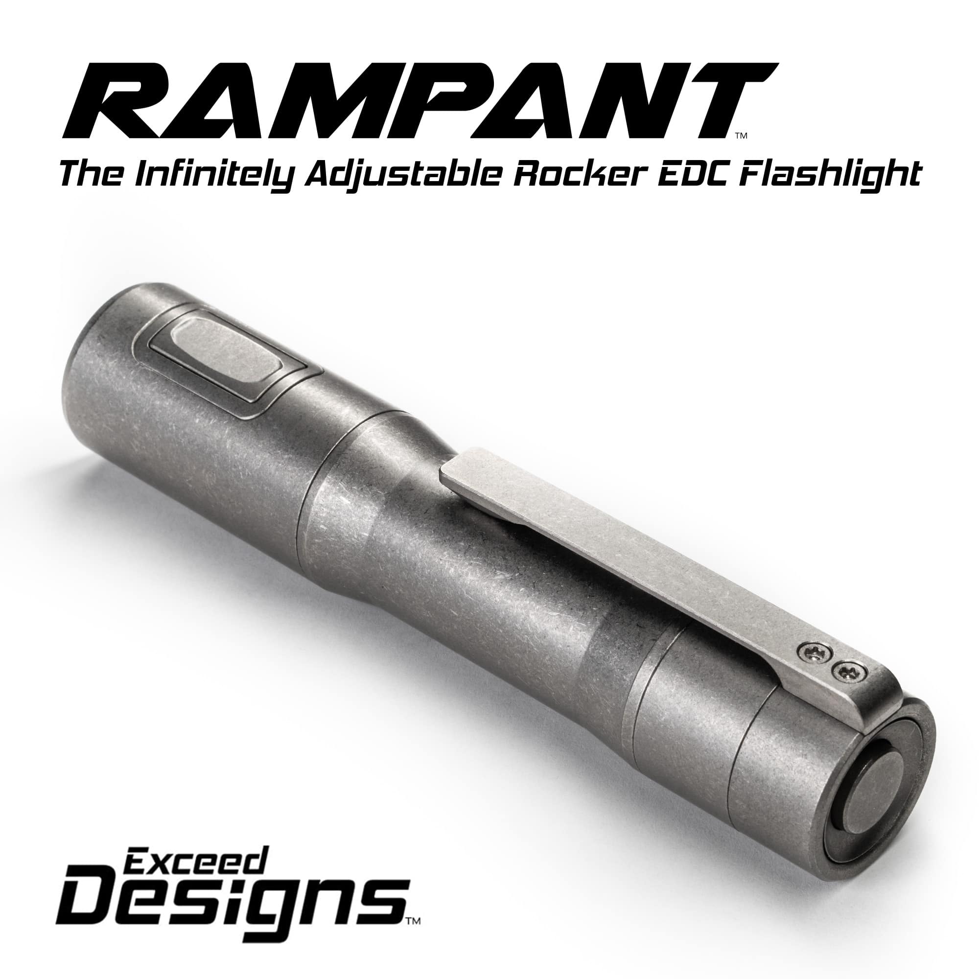 RAMPANTâ„¢ R8 EDC Flashlight (Stonewashed 6AL-4V Titanium + Copper Pill) 1300+ LUMENS Nichia 519A - Image 4