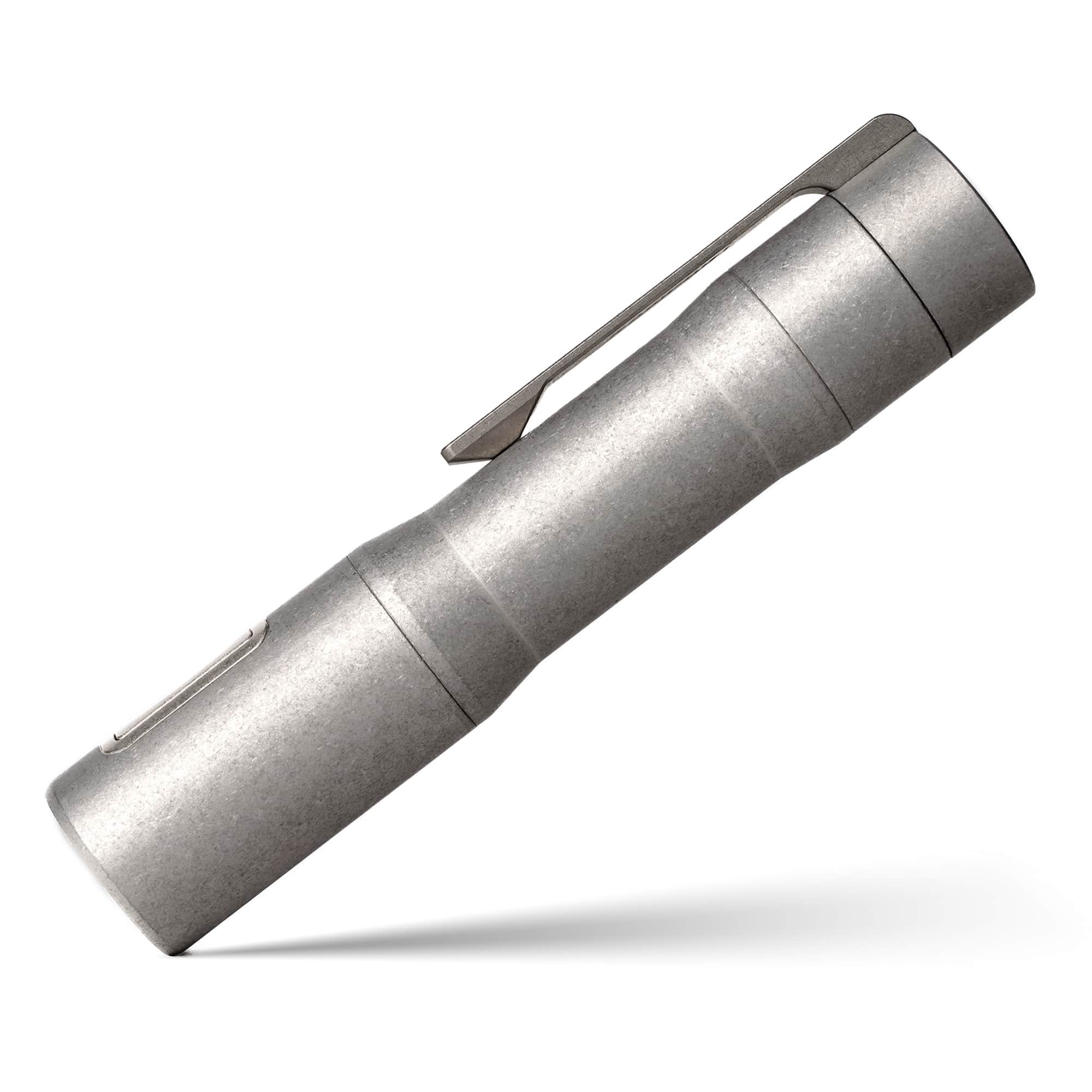 RAMPANTâ„¢ R8 EDC Flashlight (Rough Stonewashed Aluminum + AL Buttons + Bezel + Titanium Clip) 1300+ LUMENS SFT40 - Image 5