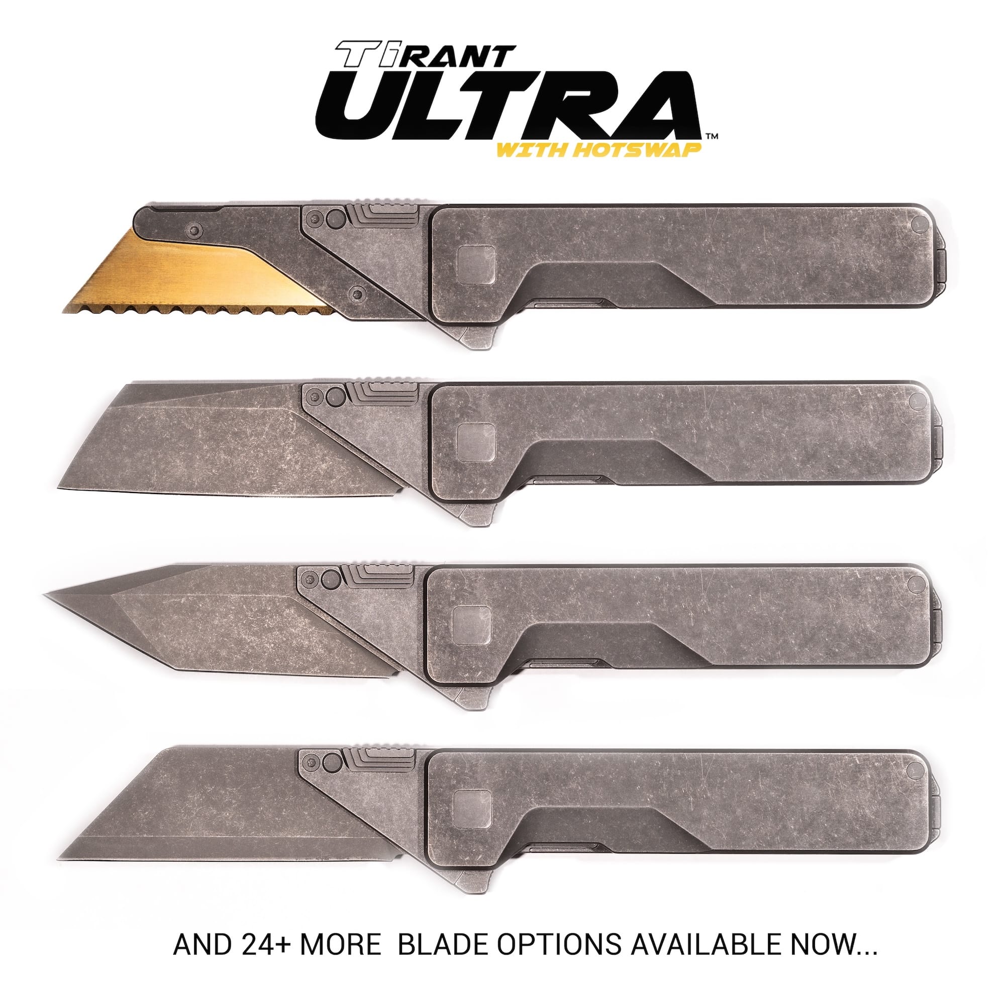 TiRant® ULTRA Utility Knife W/HotSwap™ Blade Replacements (6AL-4V Titanium) Centurion Bronze ANO + Jet-Black Hardware Contrast - Image 12