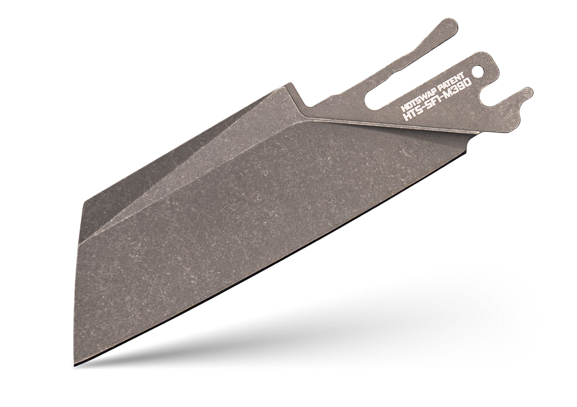 (SOLD OUT, NEXT DROP IN 60-90 DAYS) TiRant ULTRA HotSwap™ Sheepsfoot Blade Replacement (Stonewashed EXTRA THICK 2.5mm M390 Tempered HRC 62) - Image 2