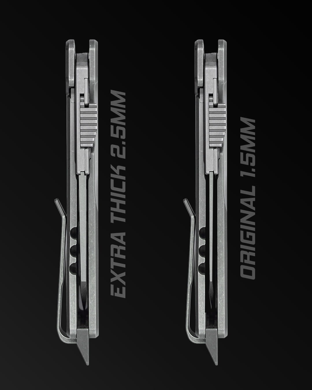TiRant ULTRA HotSwap™ Drop Point Blade Replacement (Jet-Black EXTRA THICK 2.5mm M390 Tempered 61-62+ HRC) - Image 2