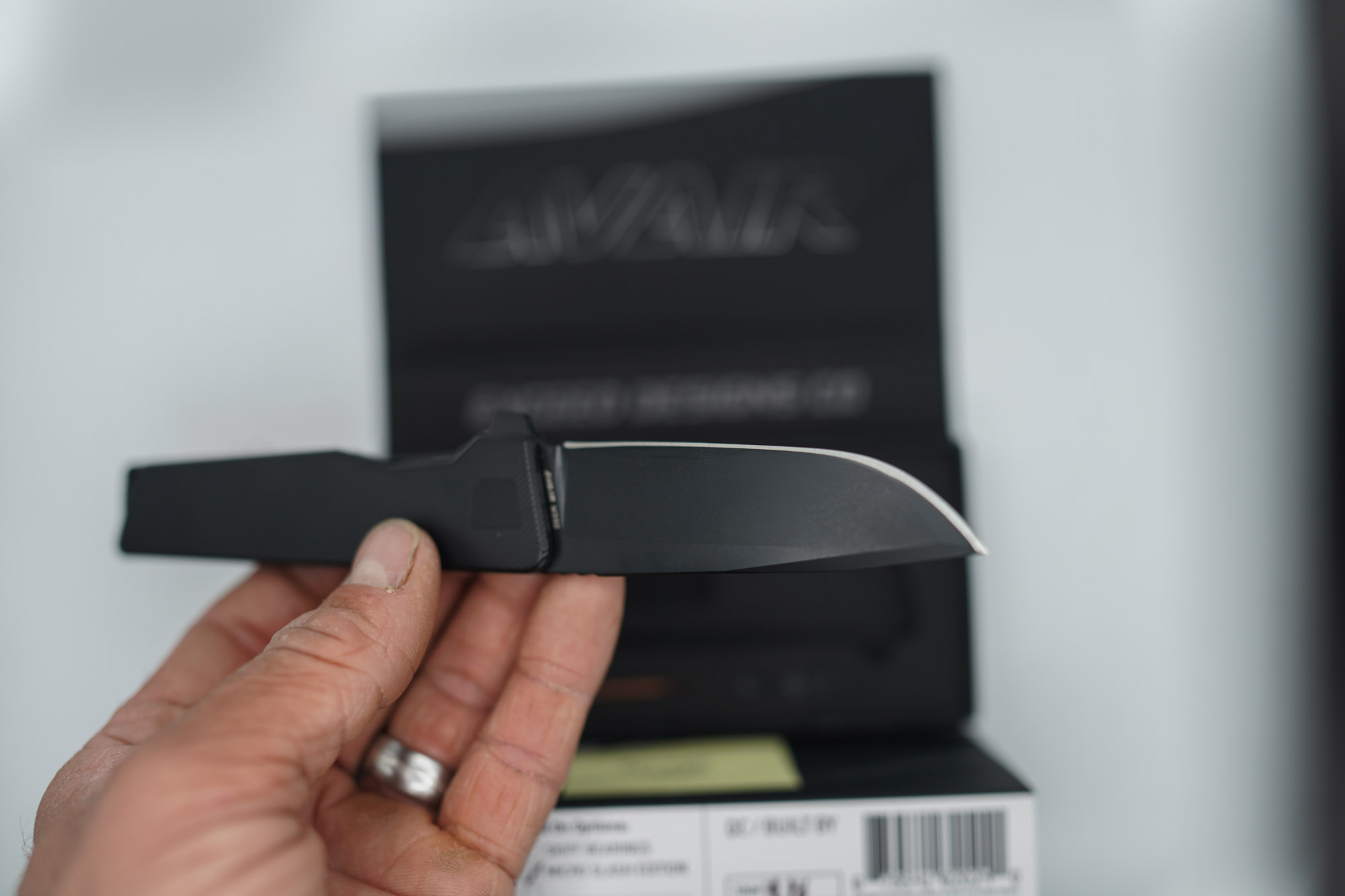 BUILD #96 — Condition 8/10 — AVAIR M390 Micro-Slash - Jet-Black PVD - W/Diamond Tip Compound Ground M390 Blade - Image 5
