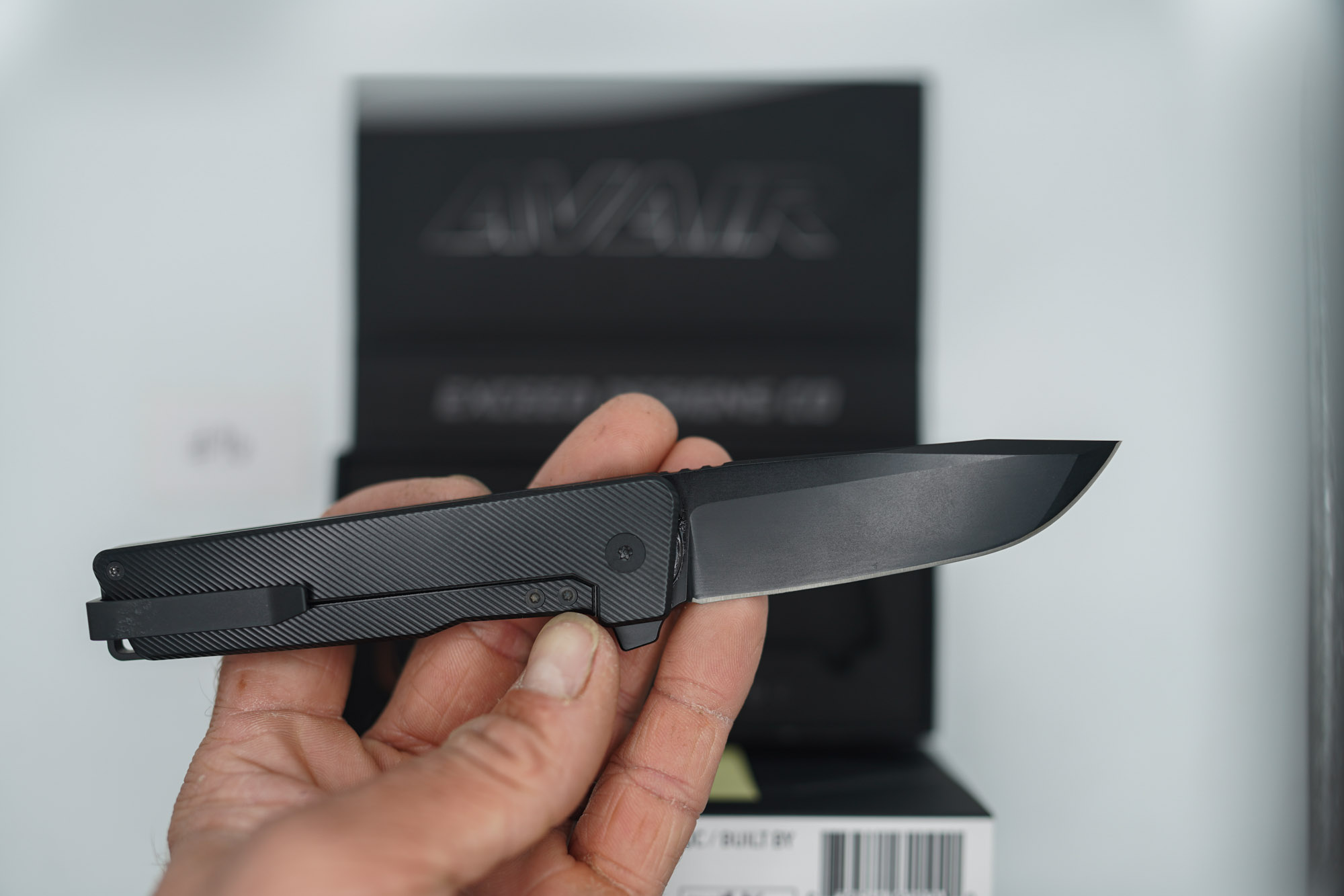 BUILD #96 — Condition 8/10 — AVAIR M390 Micro-Slash - Jet-Black PVD - W/Diamond Tip Compound Ground M390 Blade - Image 6
