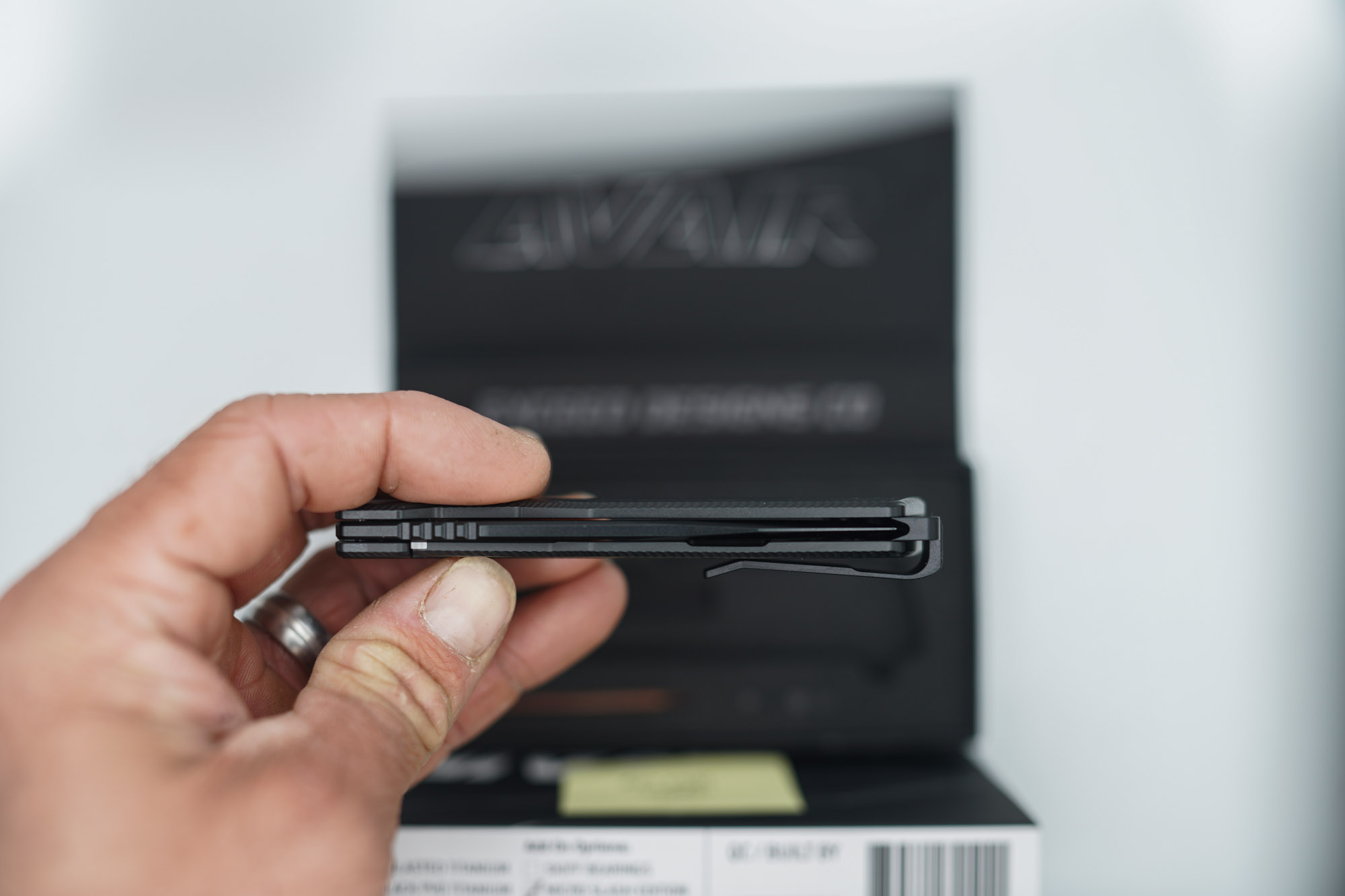 BUILD #96 — Condition 8/10 — AVAIR M390 Micro-Slash - Jet-Black PVD - W/Diamond Tip Compound Ground M390 Blade - Image 7