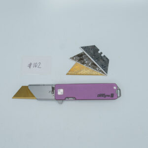 BUILD #102 — Condition 8/10 — TiRant RAZOR V3 + RARE Hand-Applied Custom Pink With Light Purple Toning Anodization + 3 Custom Laser Engraved Razor Blades From The ToolRoom