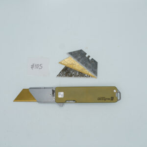 BUILD #105 — Condition 9/10 — TiRant RAZOR V3 + RARE Hand-Applied Custom Burnt-GOLD Anodization + 3 Custom Laser Engraved Razor Blades From The ToolRoom